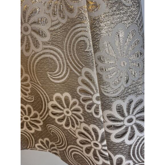 Lilly Pulitzer Elsie Illusion Gold Metallic Flower Jacquard Dress Fit & Flare 2 - Picture 7 of 9